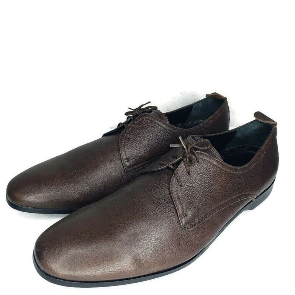 Maison Forte Men's Size 12 Brown Leather Lace Up Oxford Dress Shoes